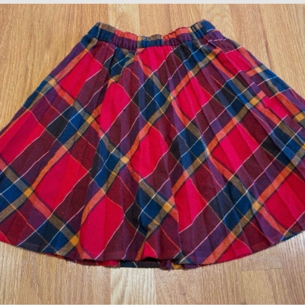 Vintage Alyssa Plaid Red and Blue girls Skirt size 6